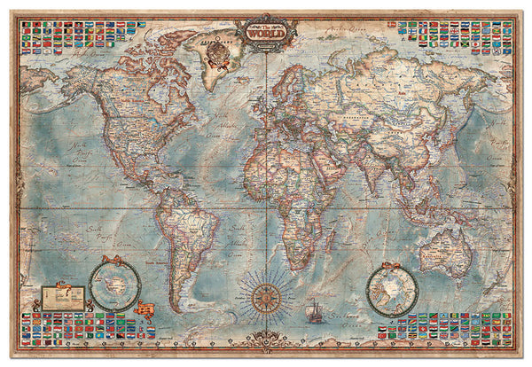 Educa Puzzles - 4000 Historic World Map - Unisex - Suitable for 3 years and above
