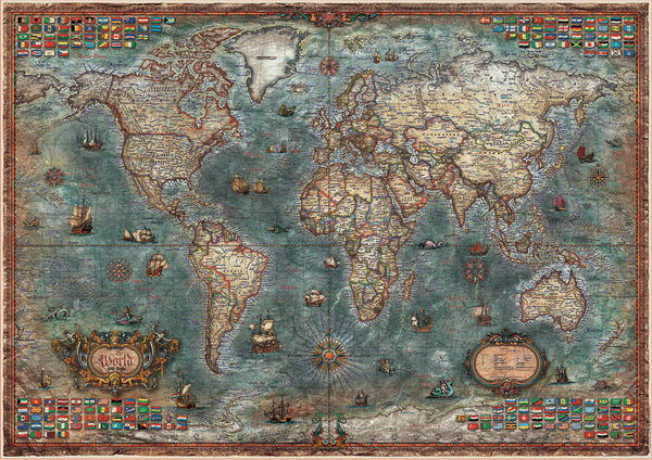Educa Puzzles - 8000 Historical World Map - Suitable for 3 years and above