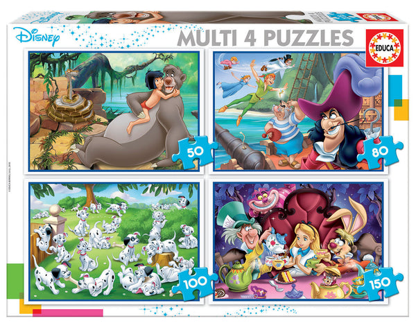 Educa Puzzles - Multi 4 Puzzles Disney Classics - Suitable for 3 years and above