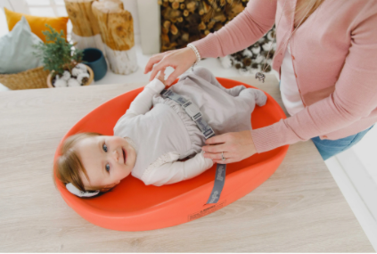 Ergonomically shaped soft Changing Pad - Coral
