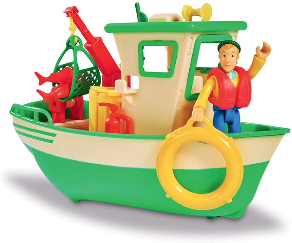 Fireman Sam Charlies Fishing Boat and Figurine
