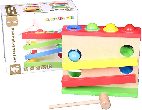 Four Play Station Educational Toys Wooden