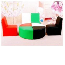 Gold Children Sofa Set with Table UAE Flag colors