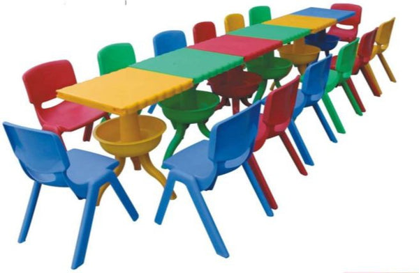 Gold - Children Table and 14 Chairs set