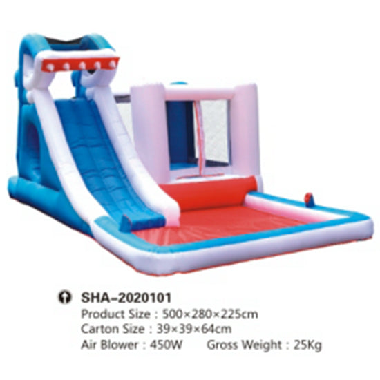 GOLD Inflatable Simple Outdoor Bounce Hut and Water Slide