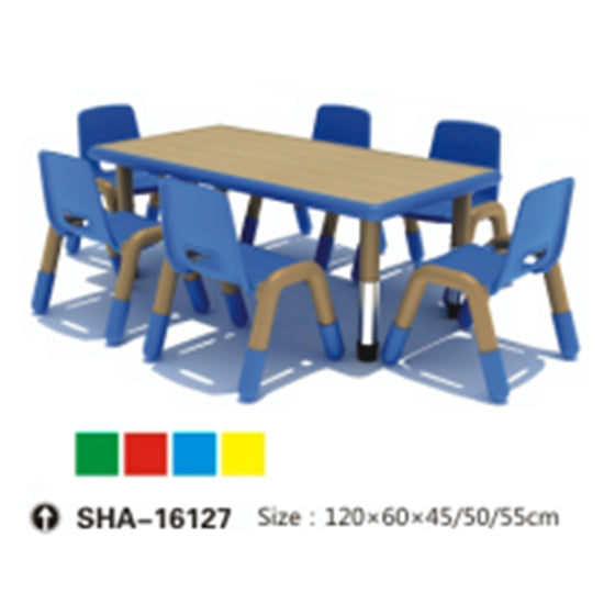 GOLD Kids Group Medium Plastic Rectangular Table And Chairs