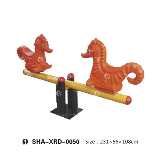 GOLD Orange Outdoor playground - Seahorse shaped traditional seesaw