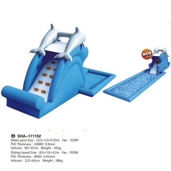 GOLD Outdoor Inflatable Climbing, Sliding and Swimming Water Pool with Dolphin