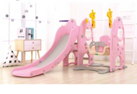 Pink Outdoor playground - Baby swing and slide
