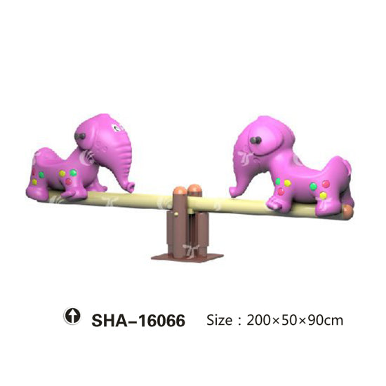 GOLD Pink Outdoor playground - Elephant shaped traditional seesaw