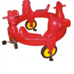 Gold Red Round bike with 3 seats Outdoor Playground