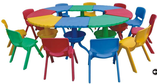 طقم طاولة و كراسي مستديرة ملونة للأطفال