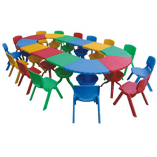 Gold - Set of tables with 14 chair for kids