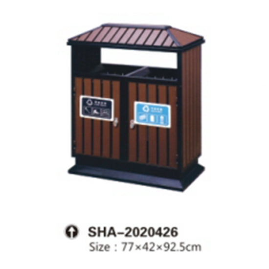 GOLD Standard Cabinate Double Wooden Trash Bin For Kids-Hut in Head 1