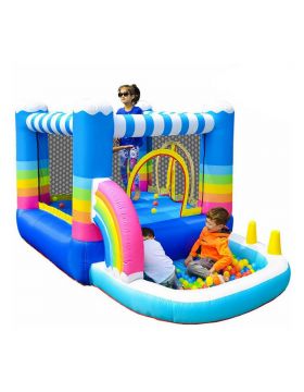 Inflatable Bounce Houses Jumper Small Ball Pit Water Pool Rainbow Design
