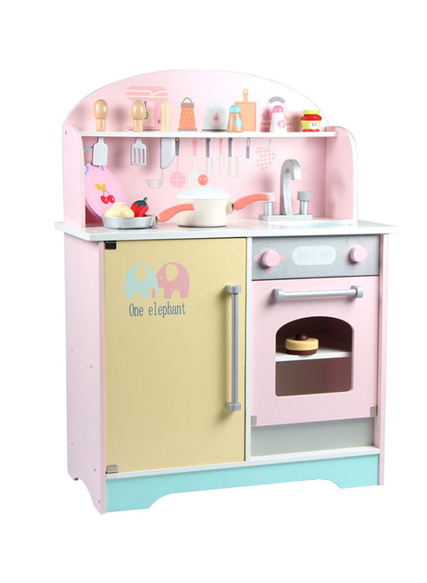 Japanese Style Wooden Kitchen in Pink