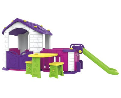 Activity Playhouse With Playpen Slide Table And Chair - Purple