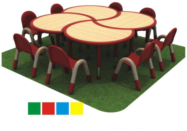 طاولة و كرسي باللون البني