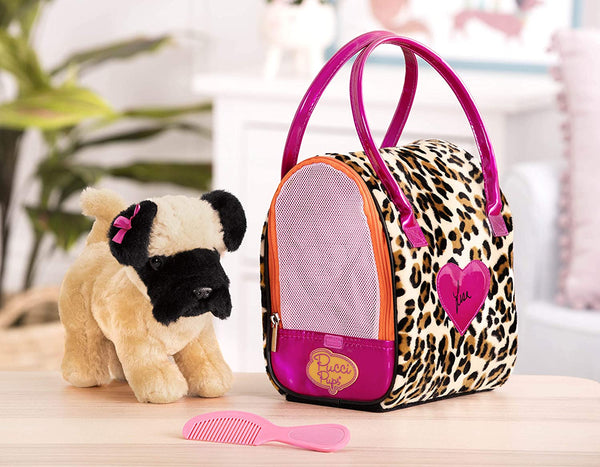 Leopard Plush Glam Bag & Pug