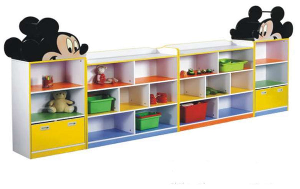 Mickey mouse toys and book shelves Cabinet