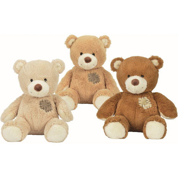 NICOTOY - BEAR WITH PATCH 25CM (3ASS) (LIGHT BROWN)