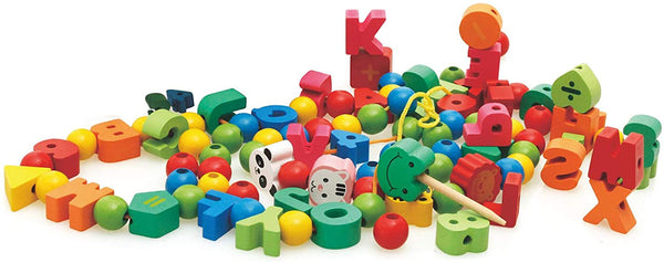 Number Letter Bead Educational Wooden Toy