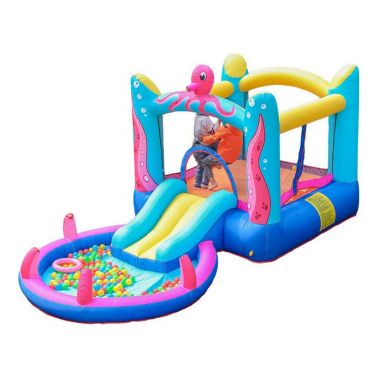 Octopus Design Inflatable Toddler Bounce House Kids Bouncy Castle Slide For Indoor Party