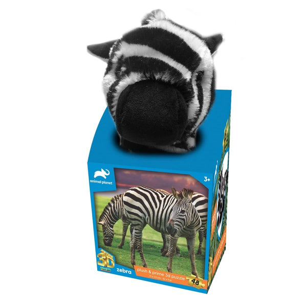 Prime 3D Puzzles - Animal Planet - Zebra 48 pcs Puzzle with Plush