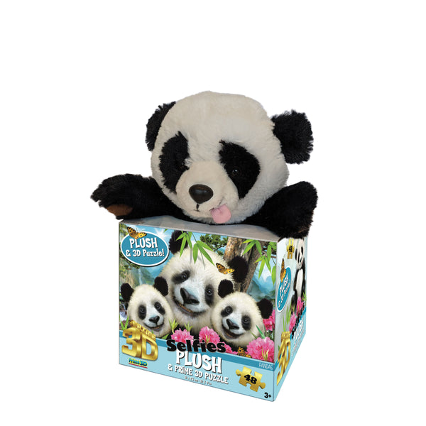 Prime 3D Puzzles - Howard Robinson - Panda Selfie 48 pcs Puzzle with Plush