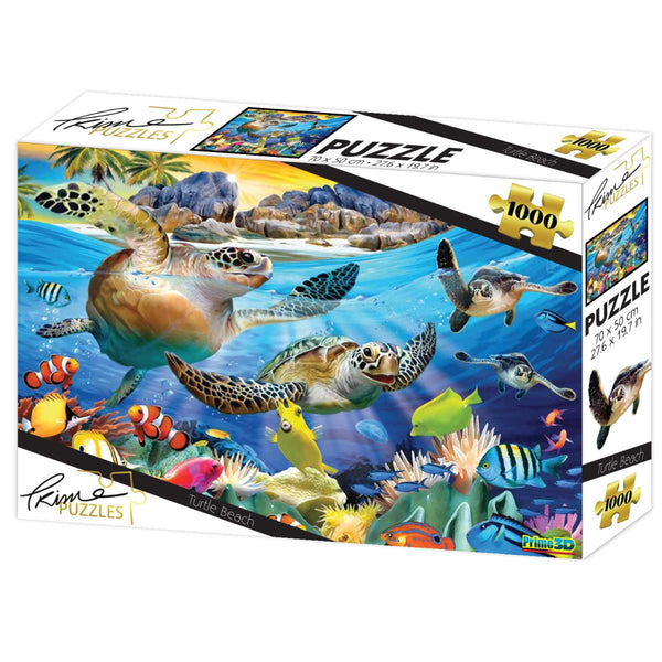 Prime 3D Puzzles - Howard Robinson - Turtle Beach 1000 pcs 2D Puzzle