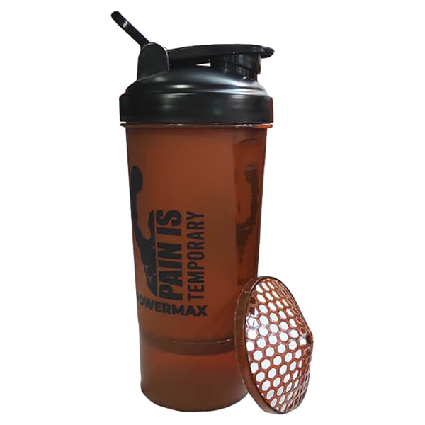 PSB-6S-C (600ml) Protein Shaker Bottle with Single Storage-brown