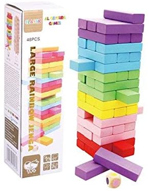 Rainbow Jenga Kids Wooden Toy