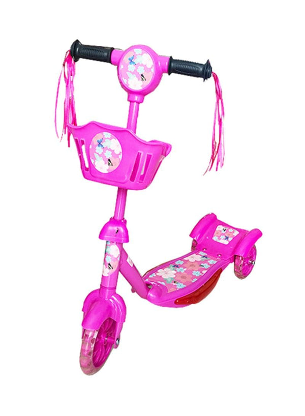 Scooter for Girls and boys with basket in pink and blue