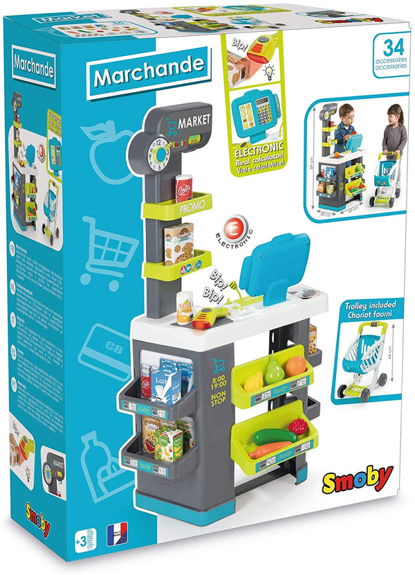SMOBY - MARKET WITH 34 ACCESSORIES
