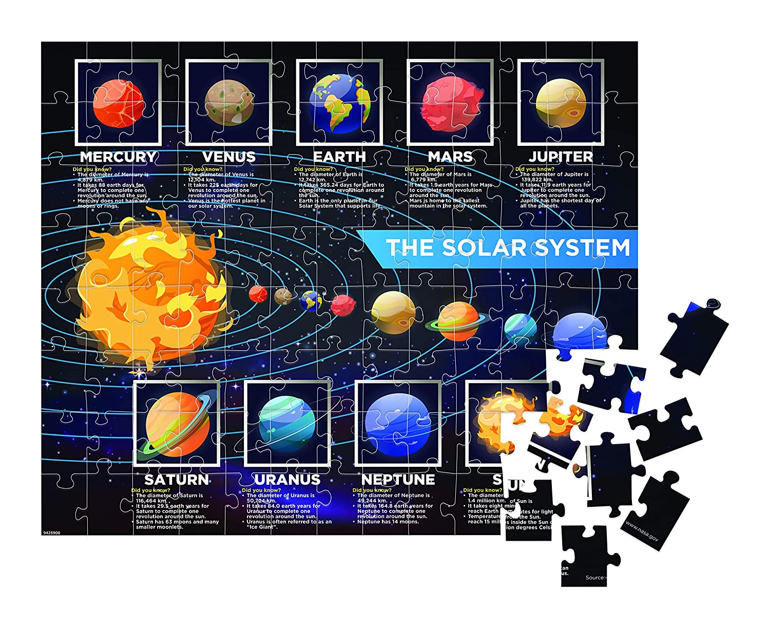 Solar System Puzzle Game For Kids - 104 Pieces – Bait AL Tarfeeh
