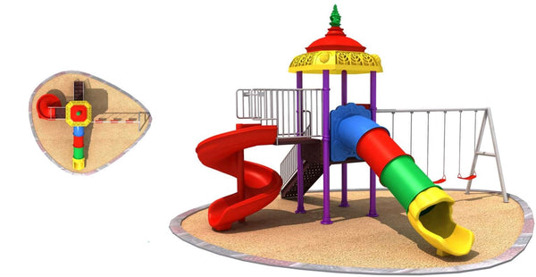 Three swings and Two slides playground..