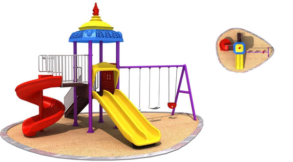 Two Slides and Three Swings playground