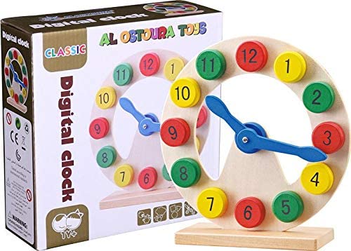 لعبة الساعة الرقمية الخشبية للأطفال