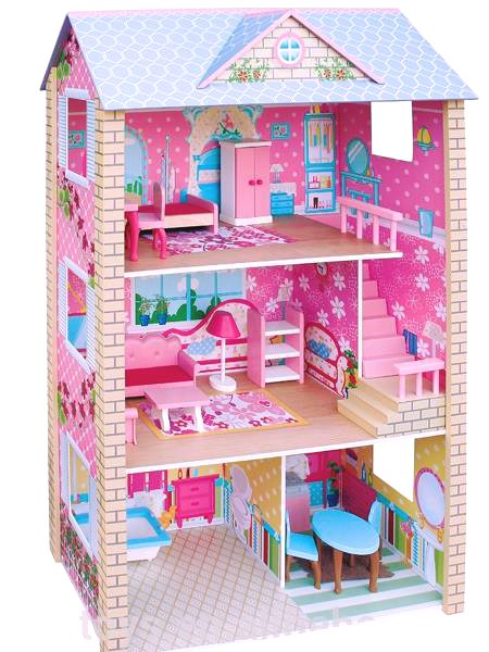 Wooden Doll house with furniture